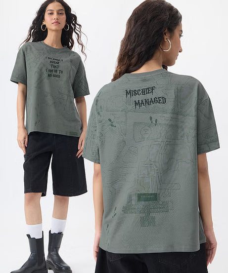 Harry Potter Mischief Managed Women Oversized T-Shirts
