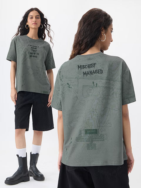 Harry Potter Mischief Managed Women Oversized T-Shirts
