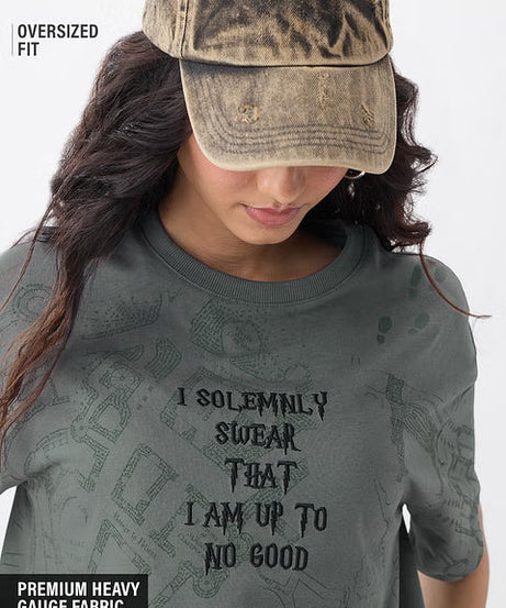 Harry Potter Mischief Managed Women Oversized T-Shirts