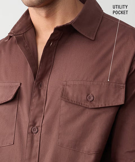 Utility Merlot Men Shirts