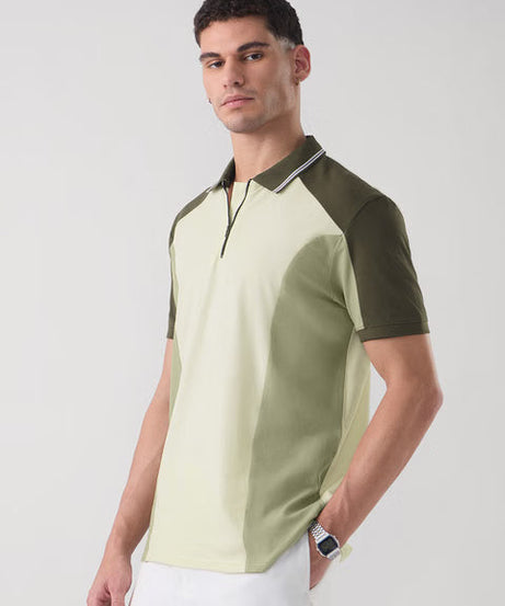 Colourblock Polo Matcha Polos