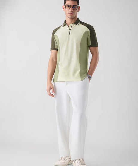 Colourblock Polo Matcha Polos