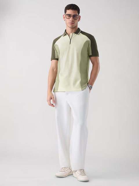 Colourblock Polo Matcha Polos