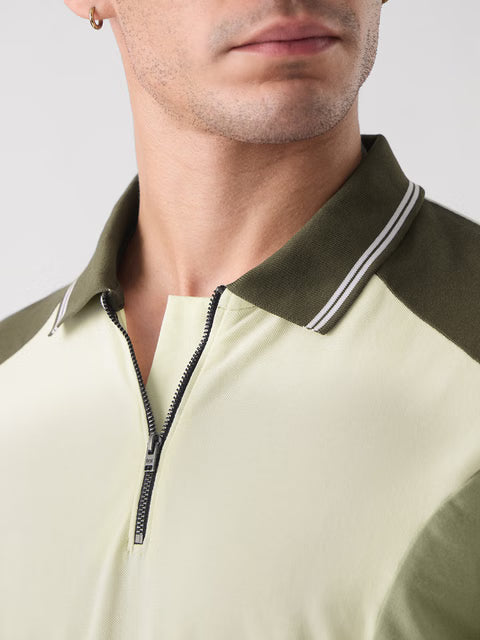 Colourblock Polo Matcha Polos