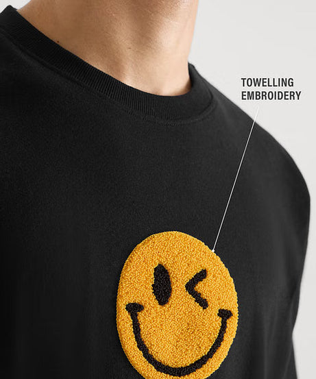 S.W.SMILEY Winkle Oversized T-Shirts