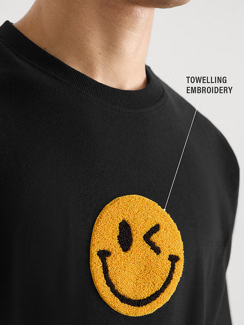 S.W.SMILEY Winkle Oversized T-Shirts