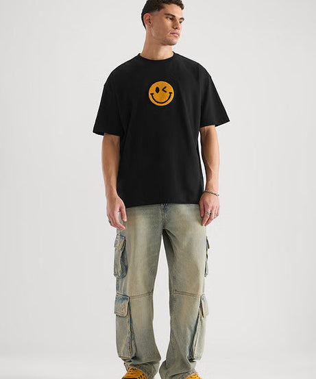 S.W.SMILEY Winkle Oversized T-Shirts
