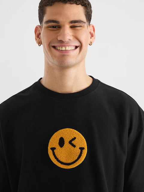 S.W.SMILEY Winkle Oversized T-Shirts