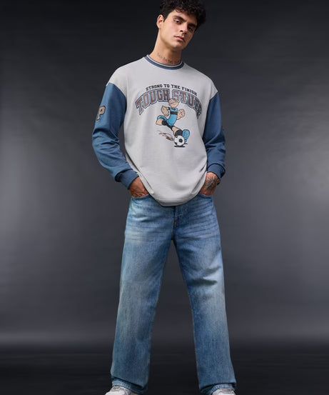 Popeye Strong To The Finish Oversized Full Sleeve T-Shirts