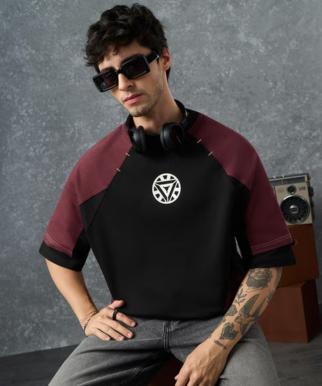 Iron Man Glow Logo Super Oversized T-Shirts