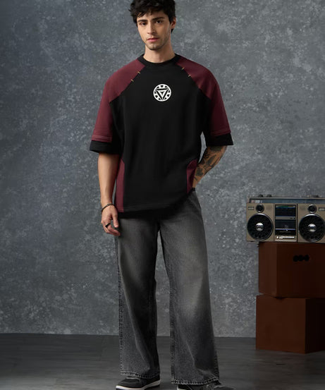 Iron Man Glow Logo Super Oversized T-Shirts