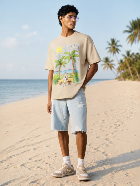 Peanuts Crayon Van Oversized T-Shirts