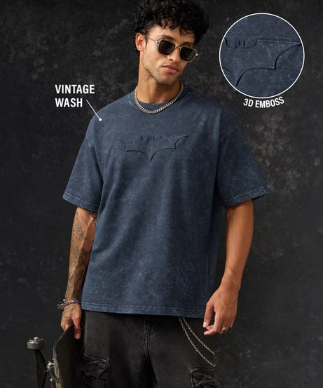 Batman Logo (Washed) Oversized T-Shirts