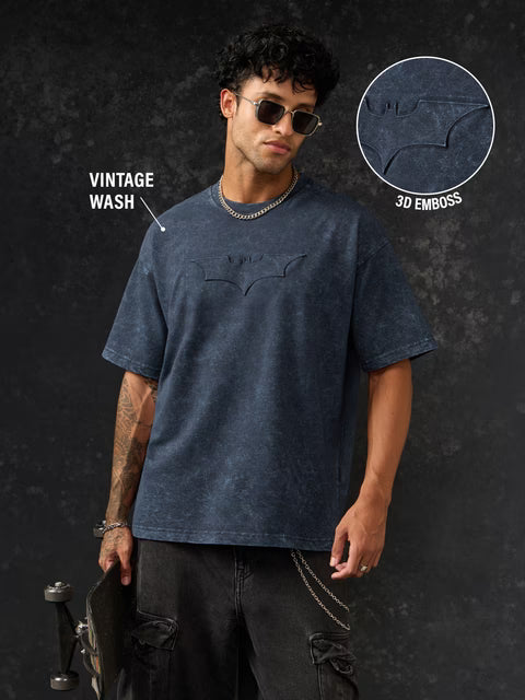 Batman Logo (Washed) Oversized T-Shirts