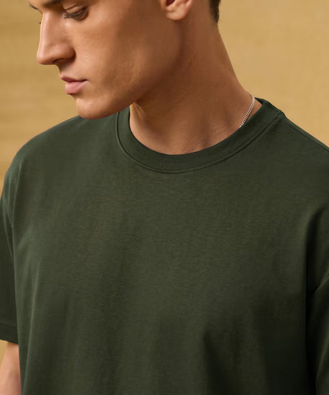 Premium Essentials Olive Oversized T-Shirts