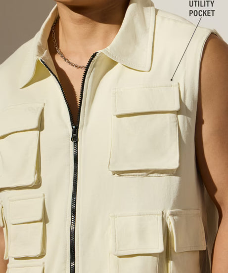 Utility Vest Latte Easy Fit Vests