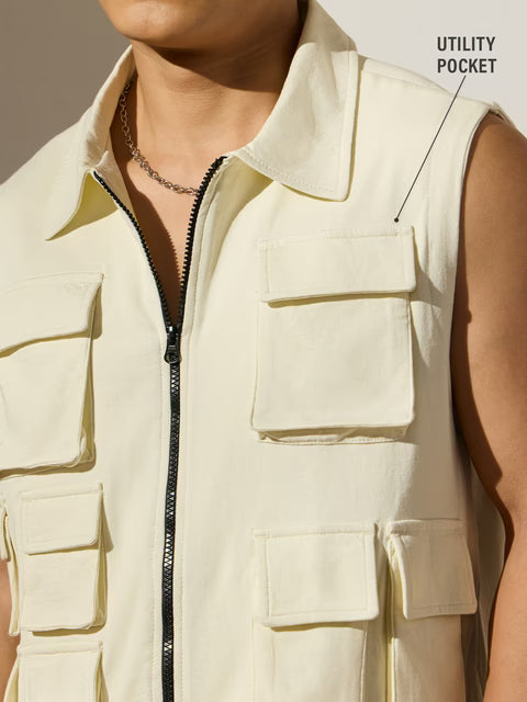 Utility Vest Latte Easy Fit Vests