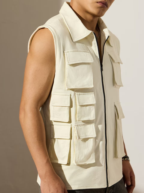 Utility Vest Latte Easy Fit Vests