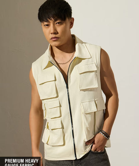 Utility Vest Latte Easy Fit Vests