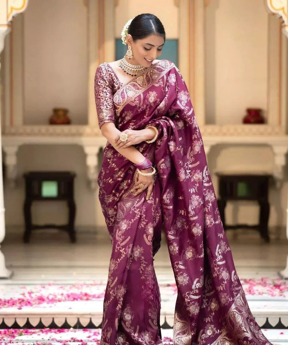 Banarasi Soft Silk Wedding Function Saree & Blouse