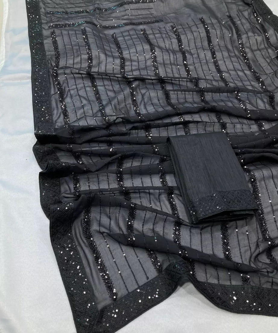 New Indian Georgette Saree,Indian Wedding Claasic Sari