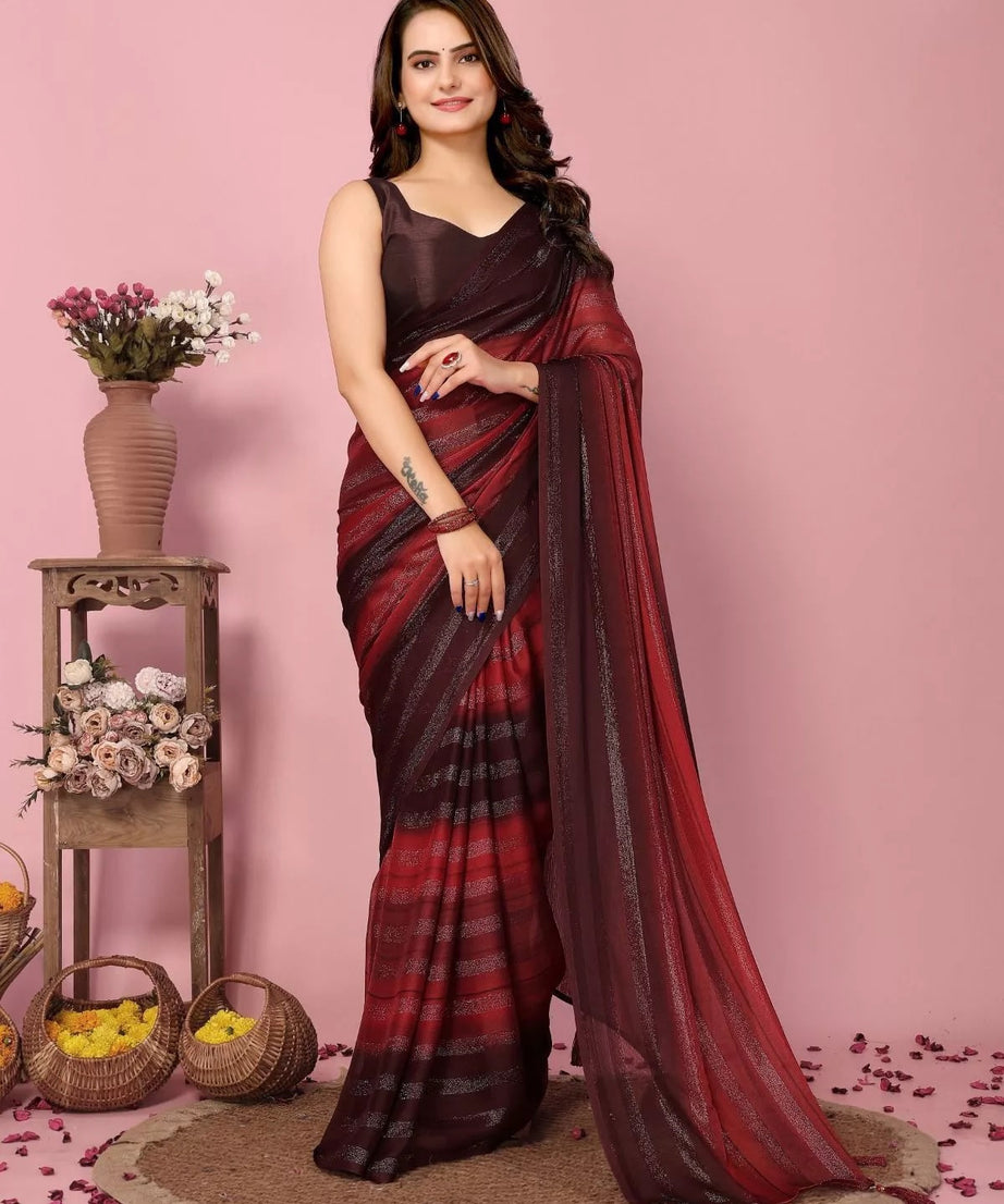 Traditional Rangoli Zari Silk Saree Blouse