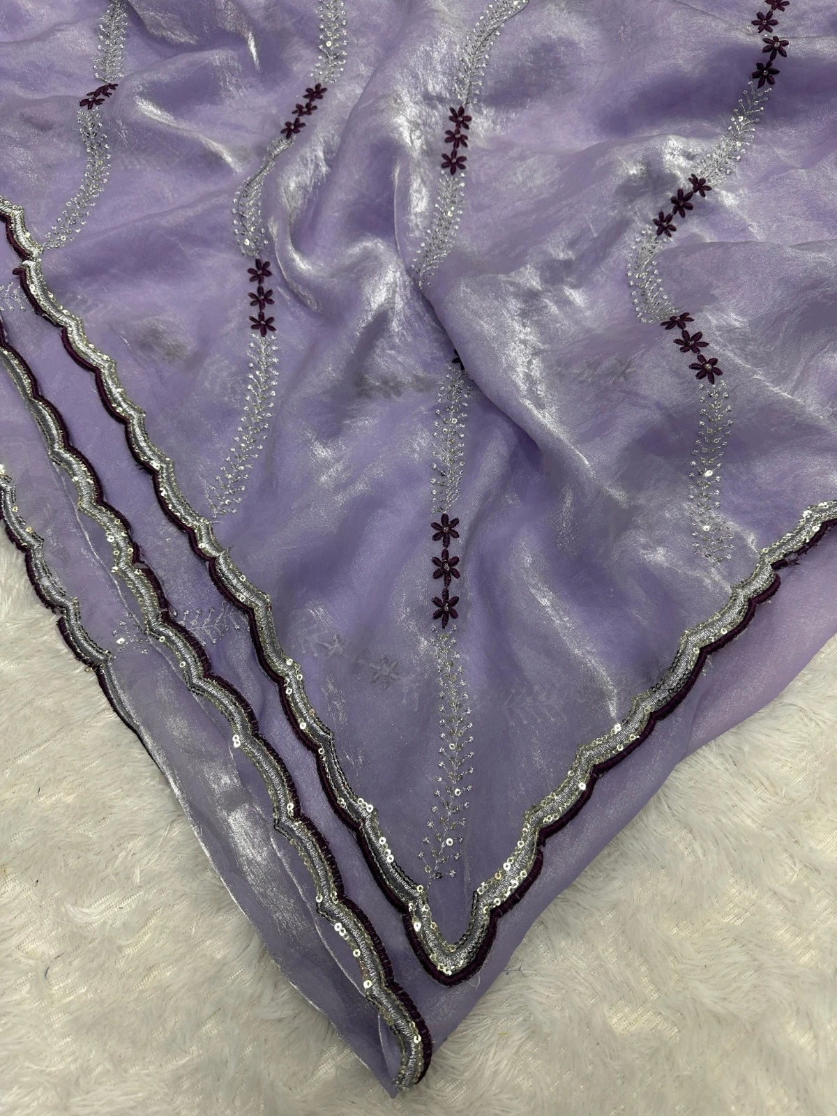 Soft Space Silk Beautiful Designer Light Color's Sari With Blouse