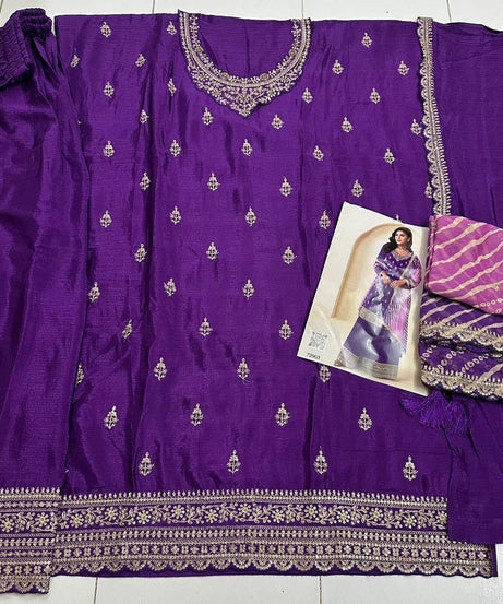 Traditional Designer Heavy Chinon , Wedding Wear Top Bottom, Dupatta