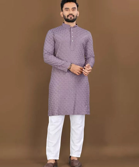 Bollywood Classic Full Stitched Rayon Kurta Pajama Set For Men's