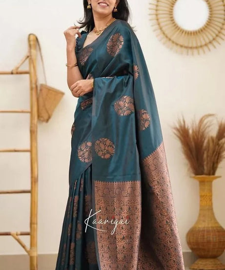 Soft Lichi Silk Rich Pallu Jacquard Work Saree With Blouse