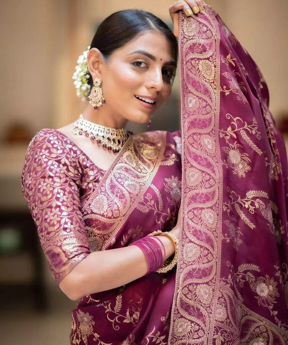 Banarasi Soft Silk Wedding Function Saree & Blouse