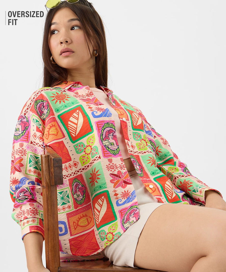 The Little Mermaid Mosaic Women Boyfriend Shirts