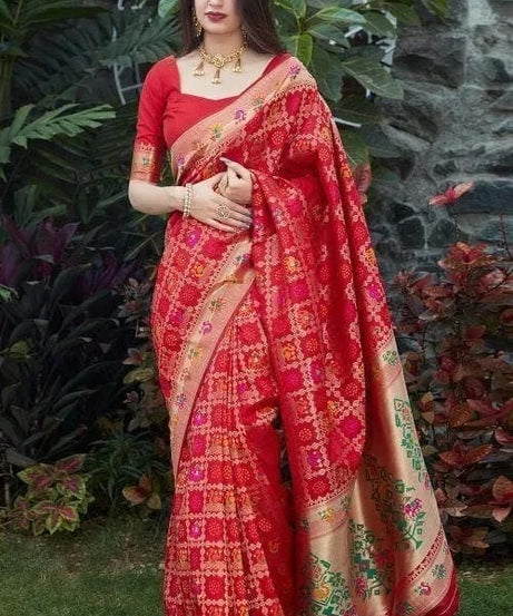 Banarasi Soft Silk Saree With Unstitched Blouse