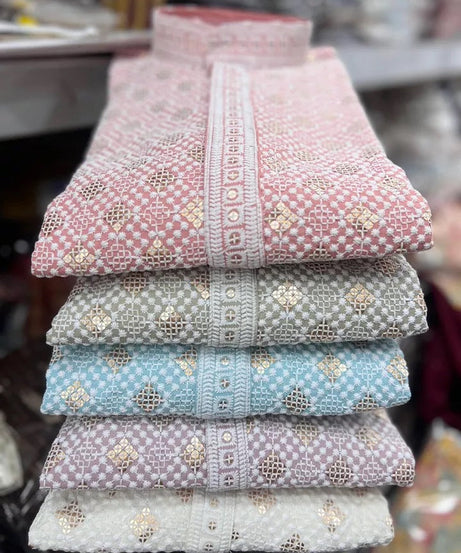 Premium Rayon Party Wedding Wear Full Stitched Kurta Pajama Set For Men's