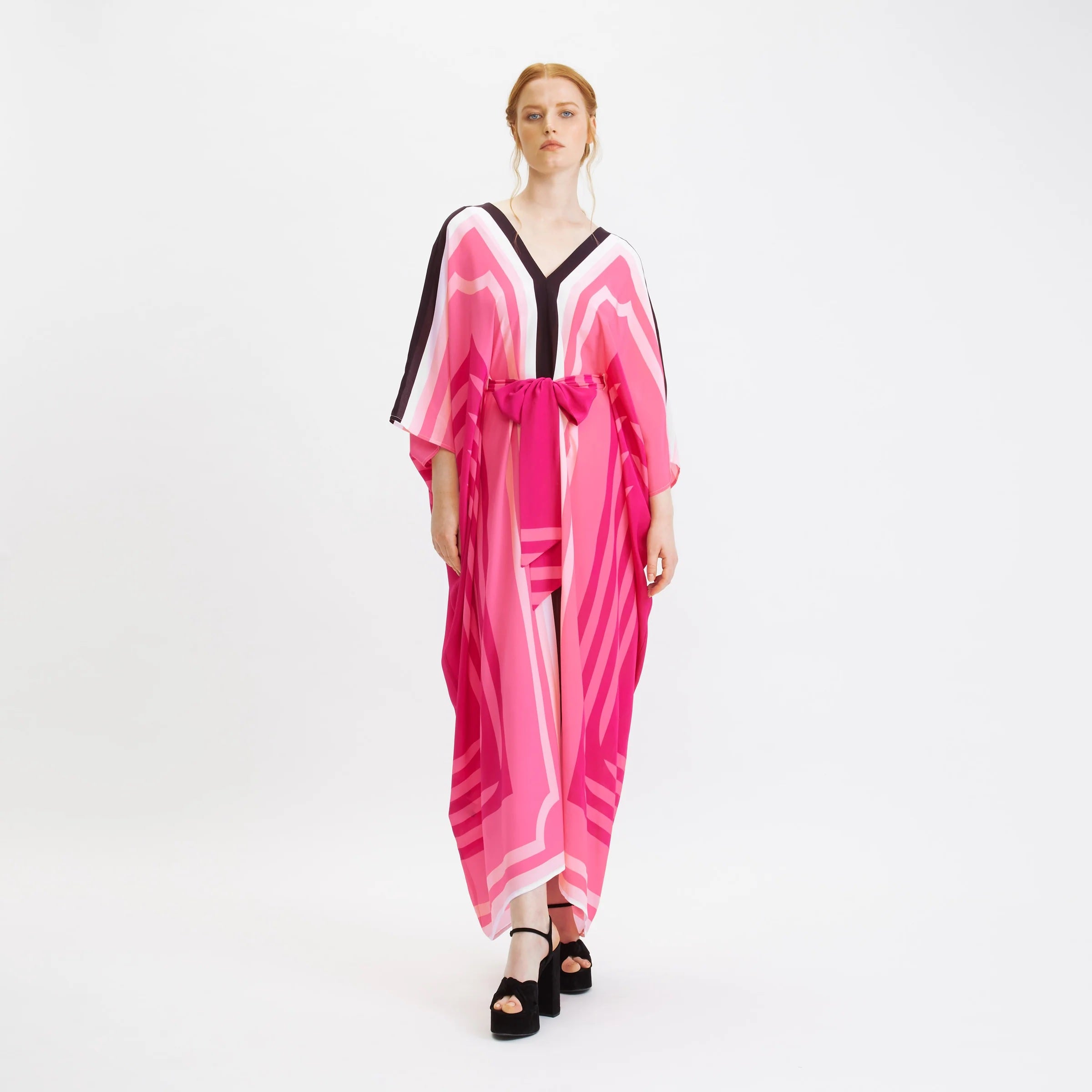 Women's Silk Crepe Kaftan Flowy and Comfortable Evening Wear Caftan