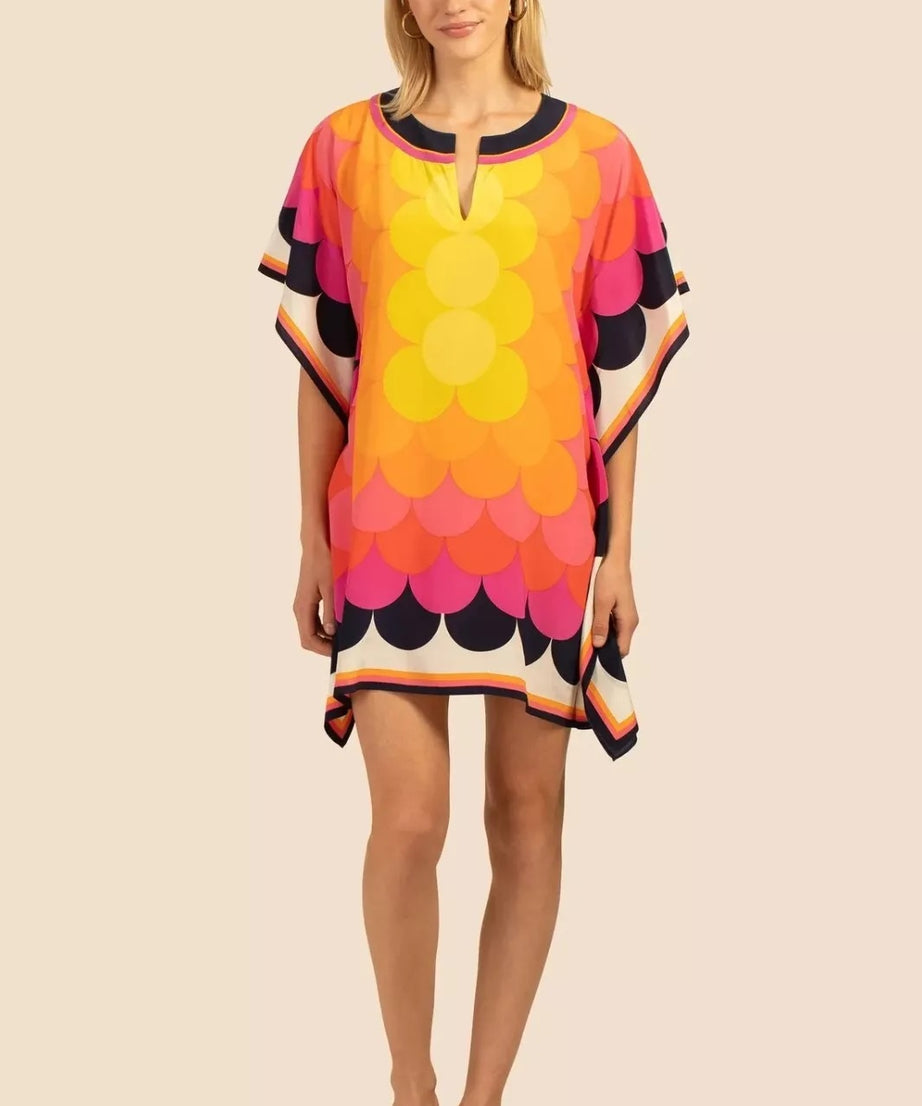 Soft Silk Crepe Kaftan, New Short Caftan , Beach Wear, Multi Color Kaftan J5702