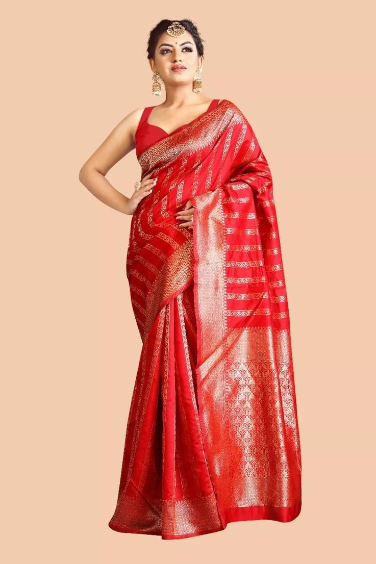 Soft Lichi Silk Party Wear Sari With Blouse