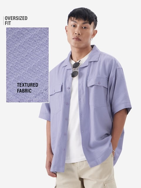 Solids Lavender Purple Oversized Shirts