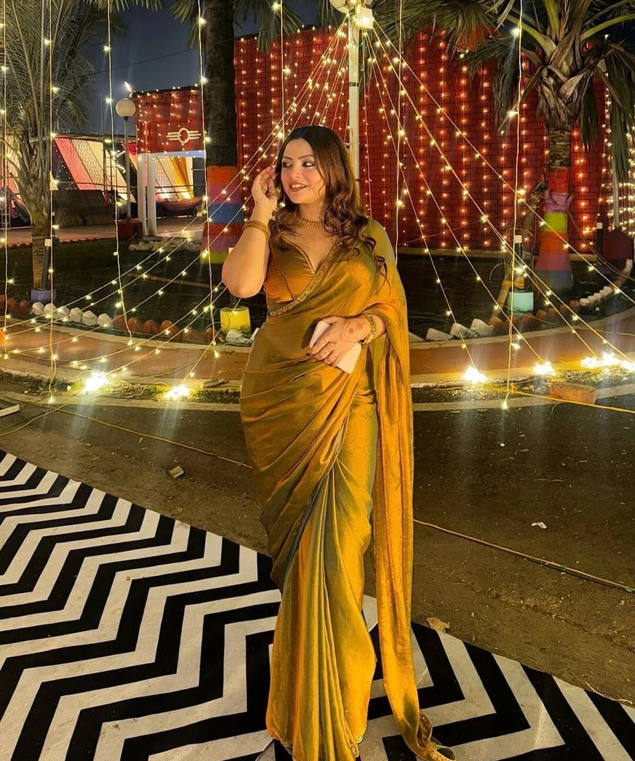 Women's Party Wear Frandy Crush Saree With Blouse 11-JR