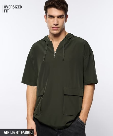 Dark Olive Hooded T-Shirts