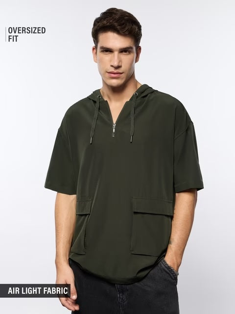 Dark Olive Hooded T-Shirts