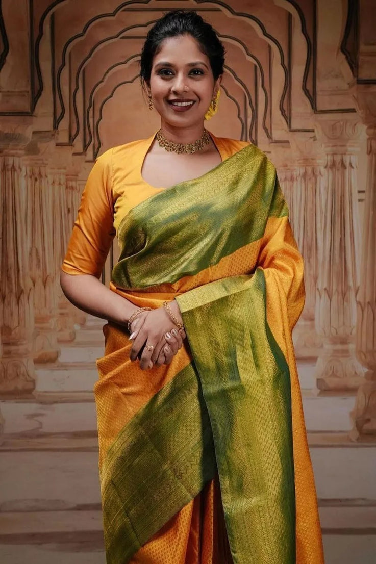 Banarasi Soft Silk Sari With Blouse