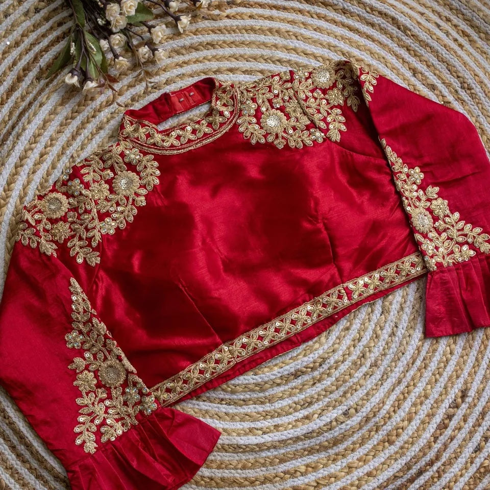 Glossy Silk Saree Blouse