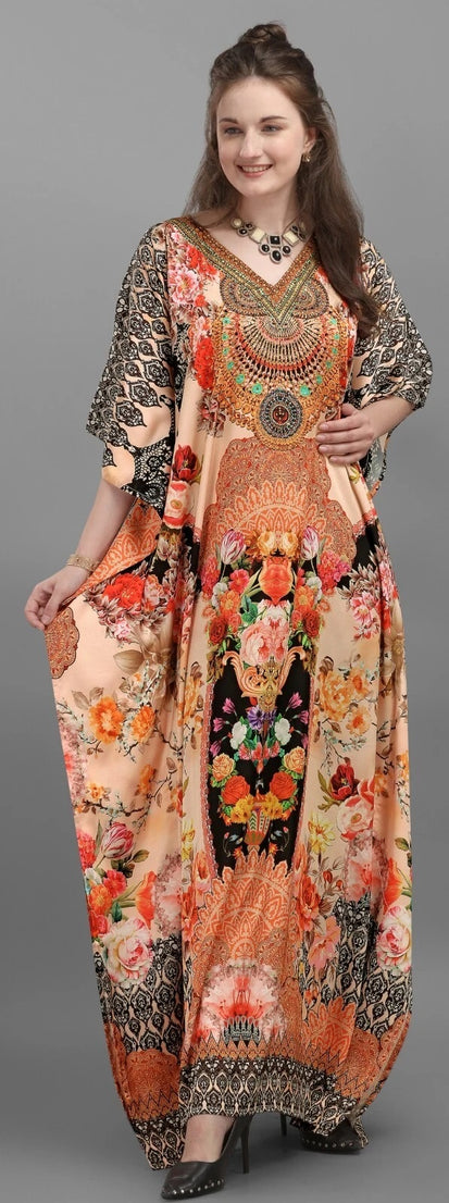 Kaftan Dress For Women Half Sleeve Long Bathing Suit Cover Up Maxi Beach Dress