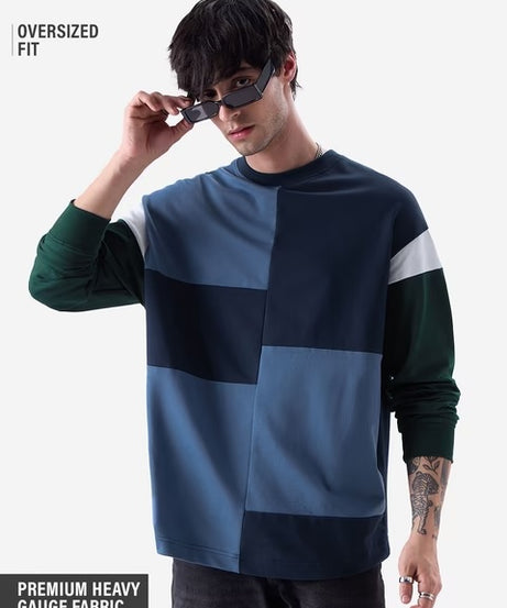 Blue Oversized Full Sleeve T-Shirts