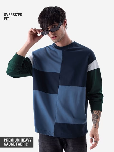 Blue Oversized Full Sleeve T-Shirts