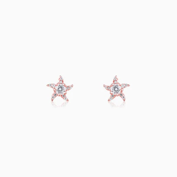 Rose Gold Starfish Earrings