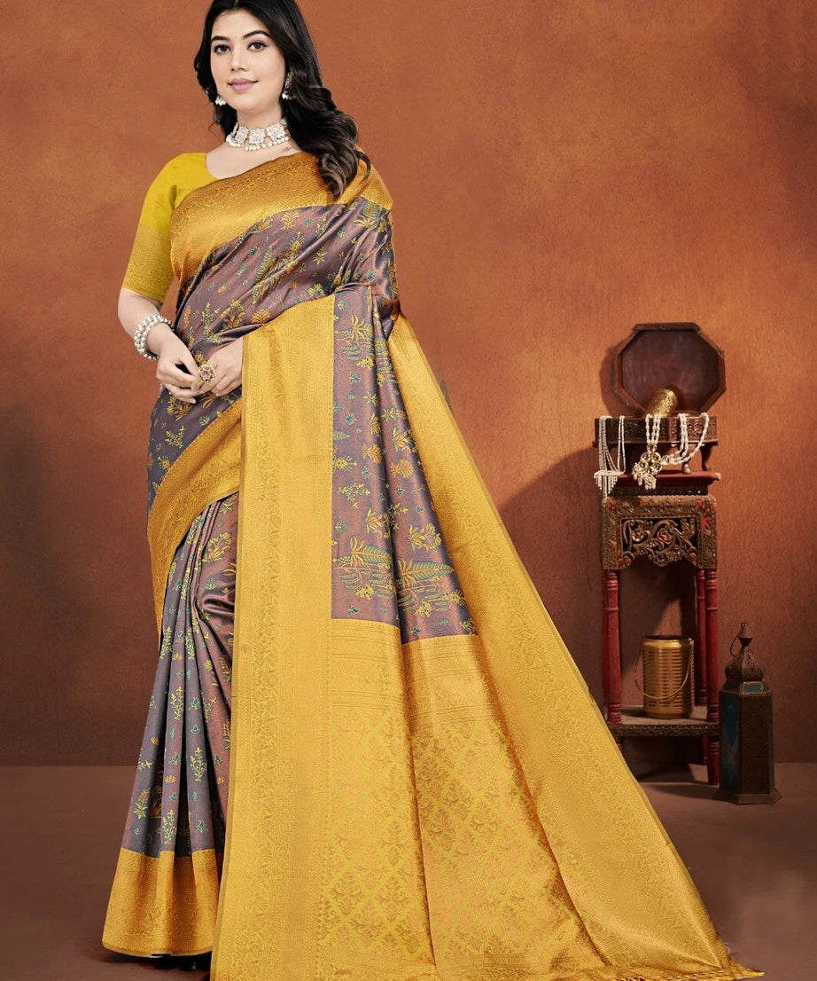 Premium Pure Zari Silk Beautiful Traditional Saree With Blouse