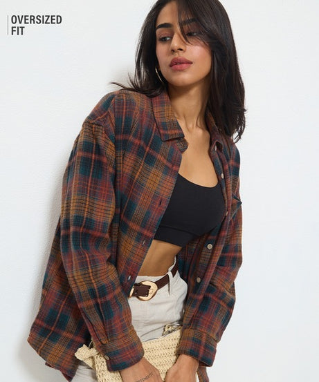 Plaid Shacket: Prismark Women Shackets
