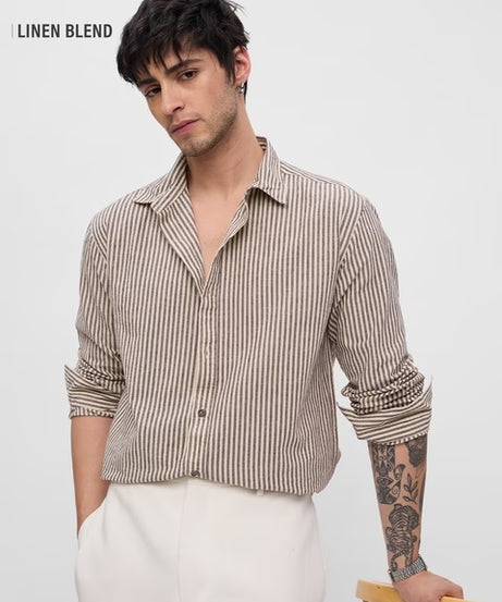 Cotton Linen Striped Sienna Cotton Linen Shirts